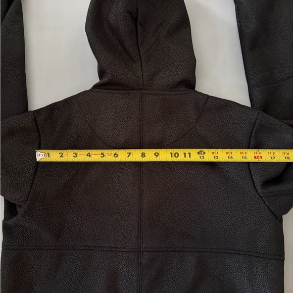 OBEY Propaganda Black Pebbled Liquid Faux Leather Hooded Zip Jacket Size Medium - Picture 9 of 14